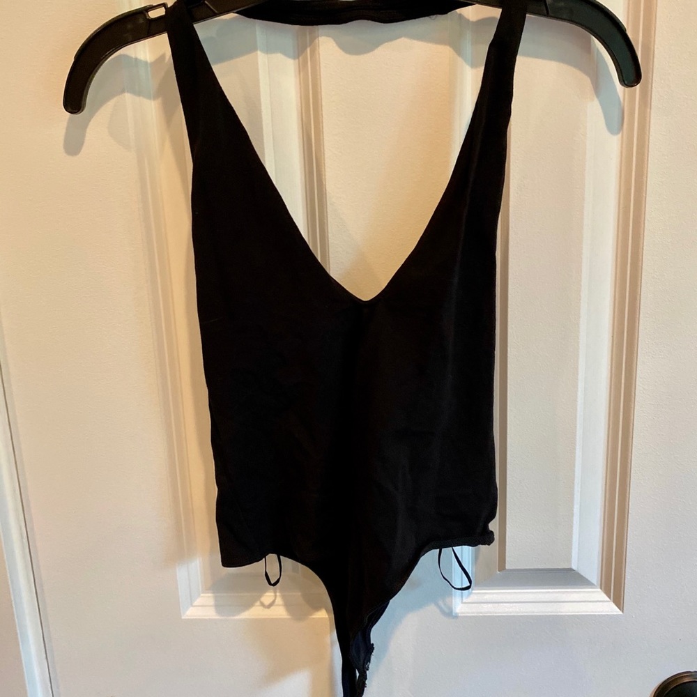 Black halter bodysuit